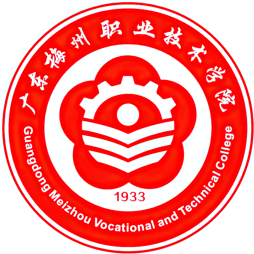 广东梅州职业技术学院校徽内涵校徽标志为发散形的同心圆结构