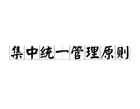 集中统一管理原则适用性