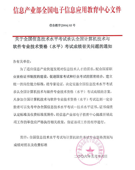 全国信息技术水平考试免考相关水平考试承认计算机资格考试成绩