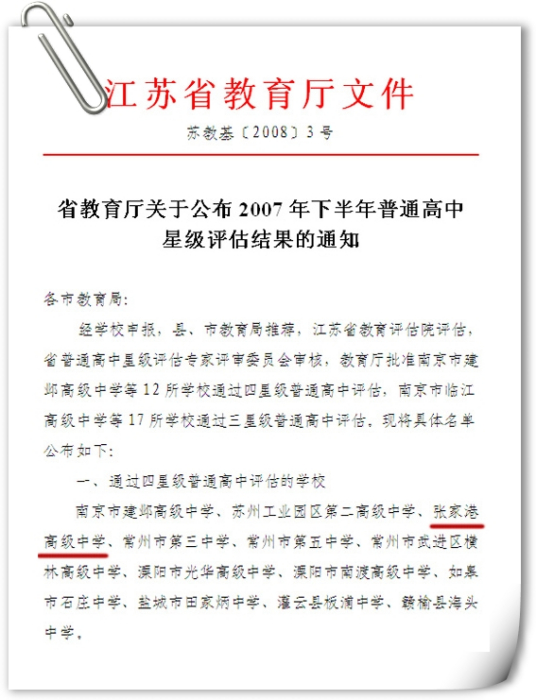 江苏省普通高中星级评估省示范高中评估