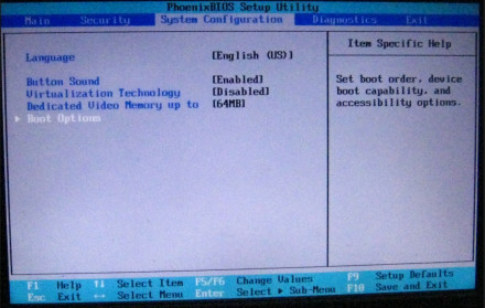 Phoenix BIOS操作按键说明