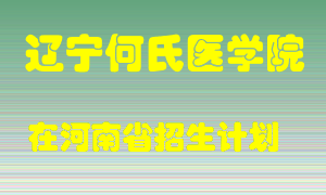 辽宁何氏医学院在河南招生计划录取人数