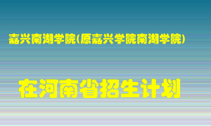 嘉兴南湖学院(原嘉兴学院南湖学院)在河南招生计划录取人数