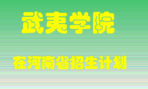 武夷学院在河南招生计划录取人数