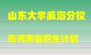 山东大学威海分校在河南招生计划录取人数