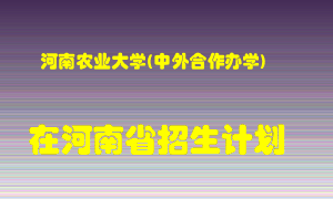 河南农业大学(中外合作办学)在河南招生计划录取人数