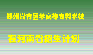 郑州澍青医学高等专科学校在河南招生计划录取人数