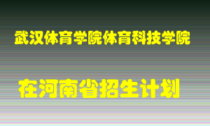 武汉体育学院体育科技学院在河南招生计划录取人数