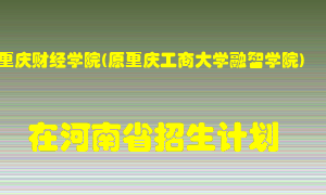 重庆财经学院(原重庆工商大学融智学院)在河南招生计划录取人数