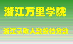 浙江万里学院2021年在浙江招生计划录取人数投档分数线