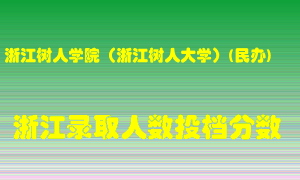 浙江树人学院（浙江树人大学）2021年在浙江招生计划录取人数投档分数线