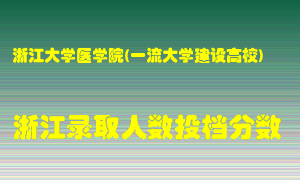 浙江大学医学院2021年在浙江招生计划录取人数投档分数线