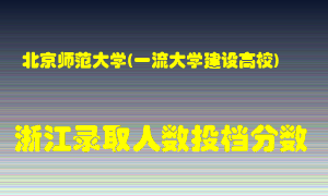 北京师范大学2021年在浙江招生计划录取人数投档分数线