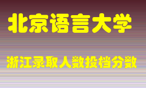 北京语言大学2021年在浙江招生计划录取人数投档分数线