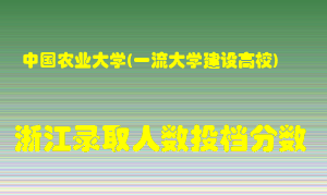 中国农业大学2021年在浙江招生计划录取人数投档分数线