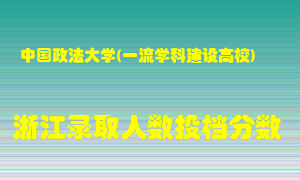 中国政法大学2021年在浙江招生计划录取人数投档分数线