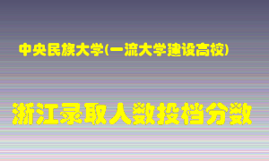 中央民族大学2021年在浙江招生计划录取人数投档分数线