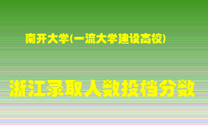 南开大学2021年在浙江招生计划录取人数投档分数线