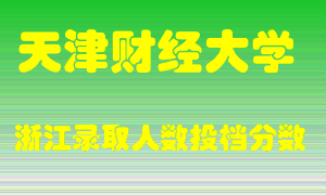 天津财经大学2021年在浙江招生计划录取人数投档分数线