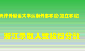 天津外国语大学滨海外事学院2021年在浙江招生计划录取人数投档分数线