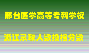 邢台医学高等专科学校2021年在浙江招生计划录取人数投档分数线