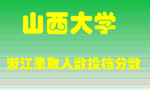 山西大学2021年在浙江招生计划录取人数投档分数线