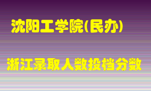 沈阳工学院2021年在浙江招生计划录取人数投档分数线