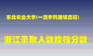 东北农业大学2021年在浙江招生计划录取人数投档分数线