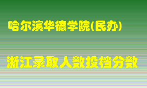 哈尔滨华德学院2021年在浙江招生计划录取人数投档分数线