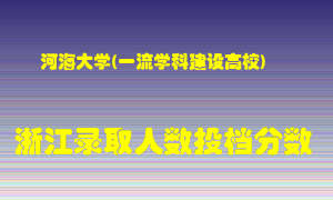 河海大学2021年在浙江招生计划录取人数投档分数线