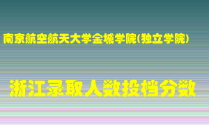 南京航空航天大学金城学院2021年在浙江招生计划录取人数投档分数线