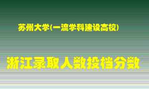 苏州大学2021年在浙江招生计划录取人数投档分数线