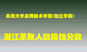 苏州大学应用技术学院2021年在浙江招生计划录取人数投档分数线