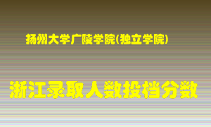 扬州大学广陵学院2021年在浙江招生计划录取人数投档分数线