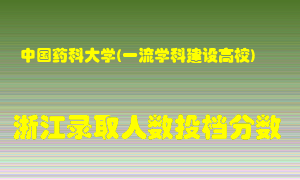 中国药科大学2021年在浙江招生计划录取人数投档分数线