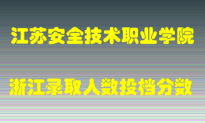 江苏安全技术职业学院2021年在浙江招生计划录取人数投档分数线