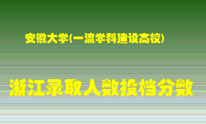 安徽大学2021年在浙江招生计划录取人数投档分数线