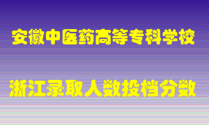 安徽中医药高等专科学校2021年在浙江招生计划录取人数投档分数线