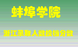 蚌埠学院2021年在浙江招生计划录取人数投档分数线