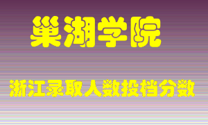 巢湖学院2021年在浙江招生计划录取人数投档分数线