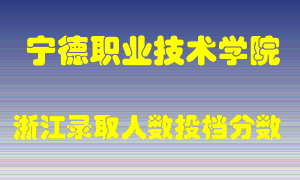 宁德职业技术学院2021年在浙江招生计划录取人数投档分数线