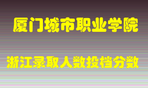 厦门城市职业学院2021年在浙江招生计划录取人数投档分数线