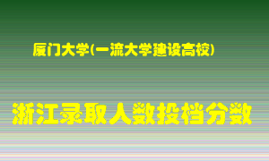 厦门大学2021年在浙江招生计划录取人数投档分数线