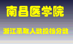 南昌医学院2021年在浙江招生计划录取人数投档分数线