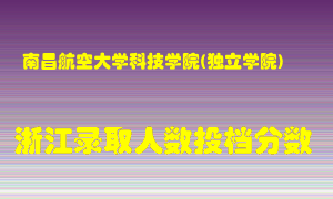 南昌航空大学科技学院2021年在浙江招生计划录取人数投档分数线