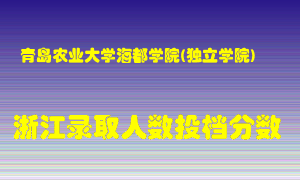 青岛农业大学海都学院2021年在浙江招生计划录取人数投档分数线