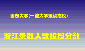 山东大学2021年在浙江招生计划录取人数投档分数线