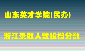 山东英才学院2021年在浙江招生计划录取人数投档分数线