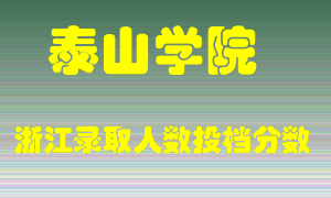 泰山学院2021年在浙江招生计划录取人数投档分数线