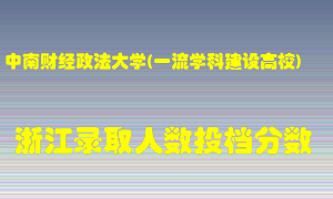 中南财经政法大学2021年在浙江招生计划录取人数投档分数线